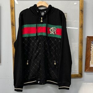 Stylish LRG Black and Red Zip-Up Hoodie